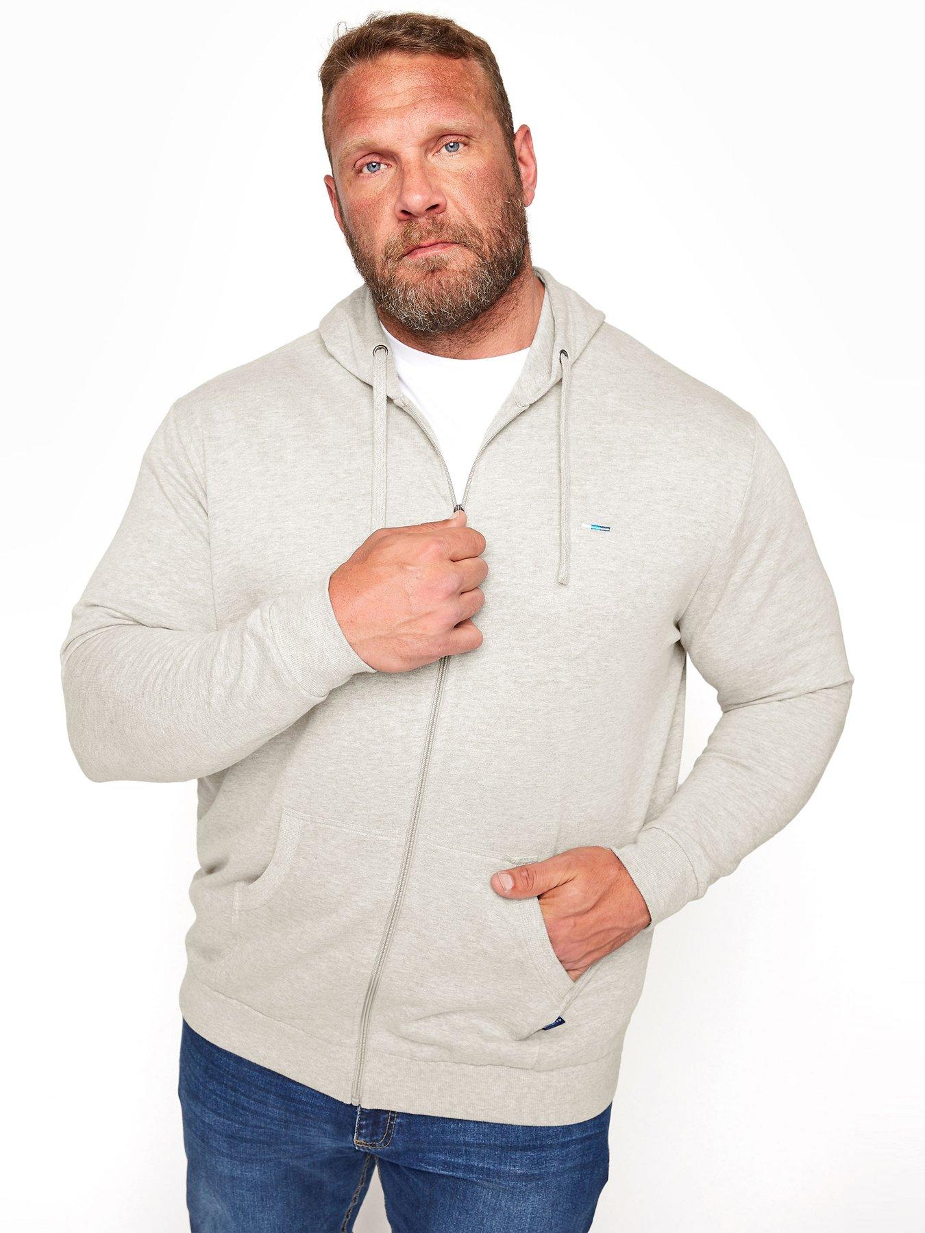 Men Essential Zip Through Hoodie - Grey