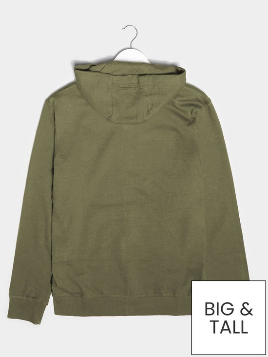 stillFront image of badrhino-essential-zip-through-hoodie-khaki