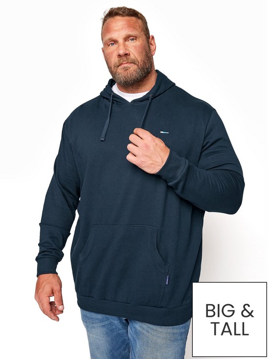 front image of badrhino-essential-hoodie-navy