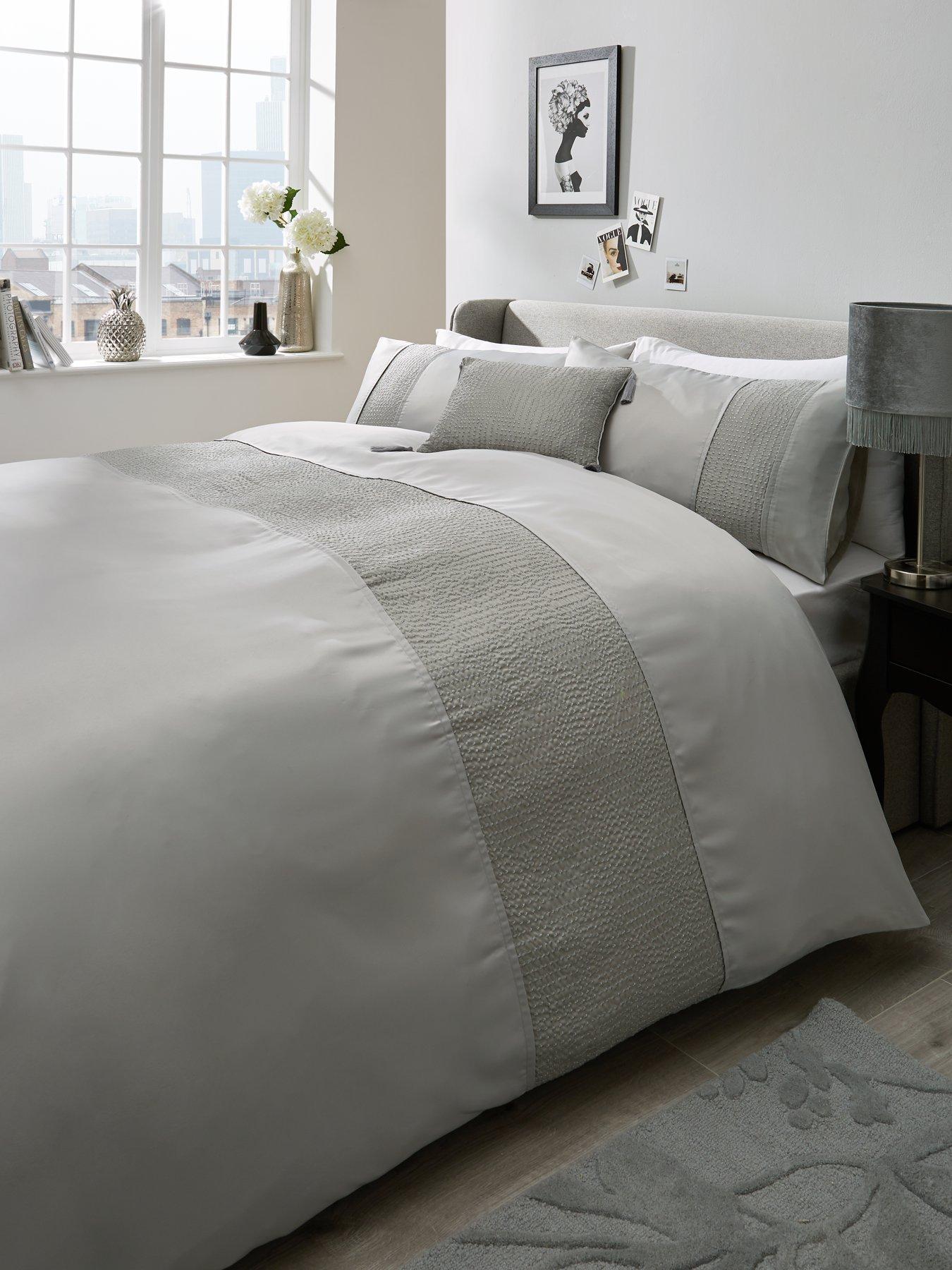 Product photograph of Silver Dots Duvet Cover Set from very.co.uk