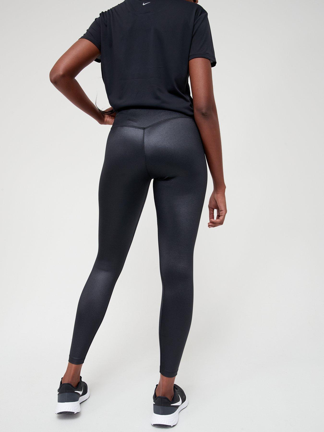 Nike shiny sales black leggings