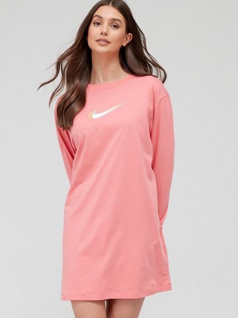 nike-nswnbspprinted-long-sleevenbspdress-pink