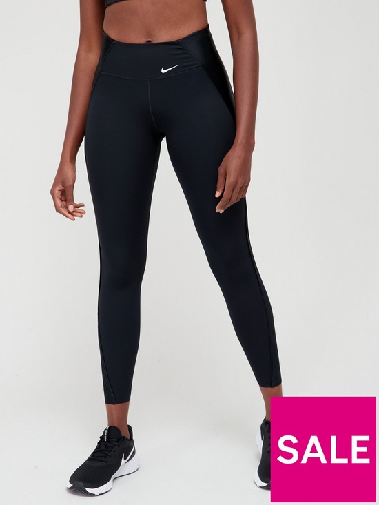 front image of nike-the-one-dynamic-fit-icon-clash-leggings-black