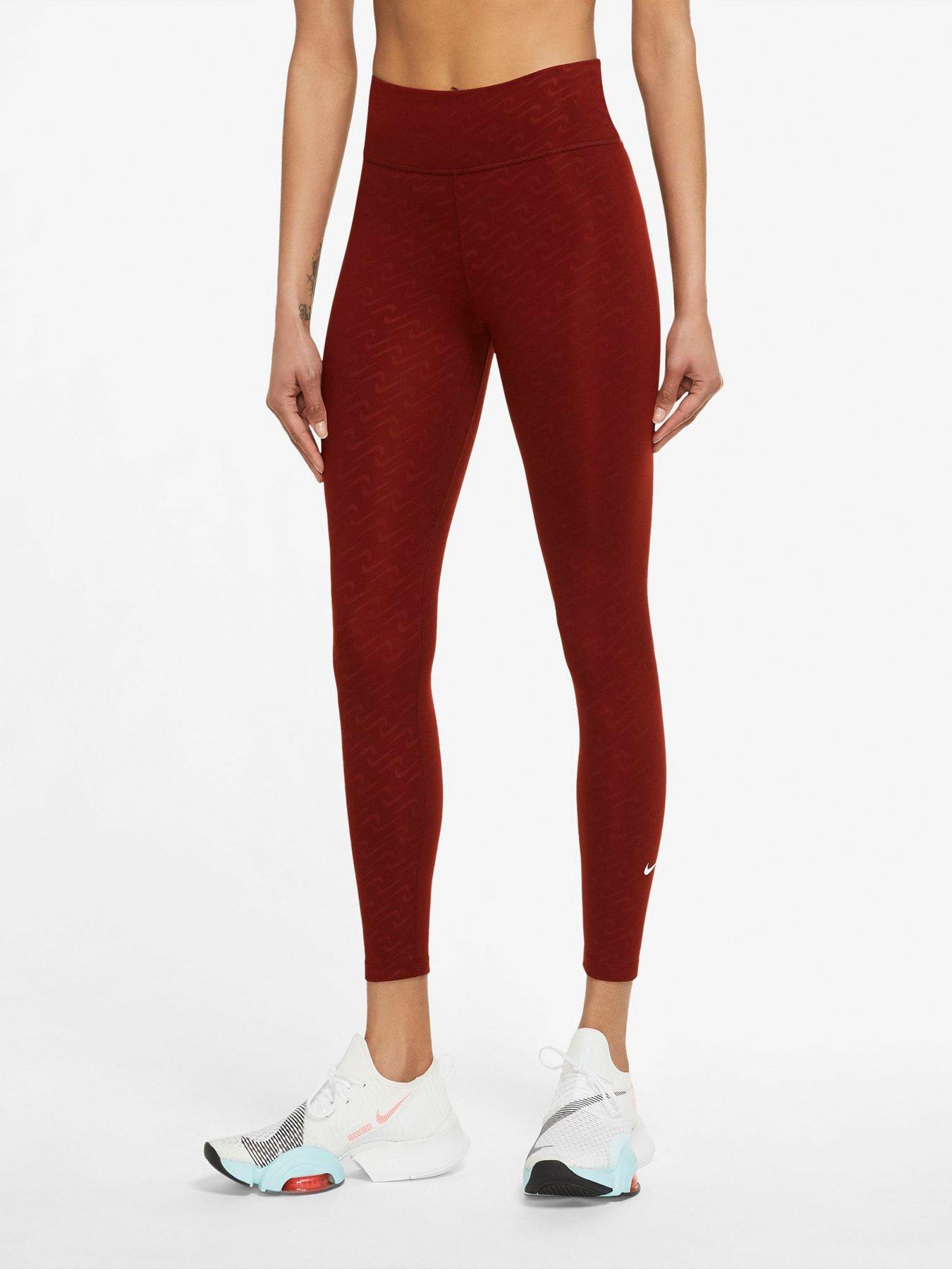red and black nike leggings