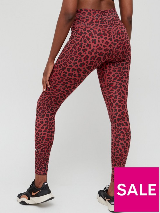 stillFront image of nike-the-one-dri-fit-leopard-print-leggings-pink