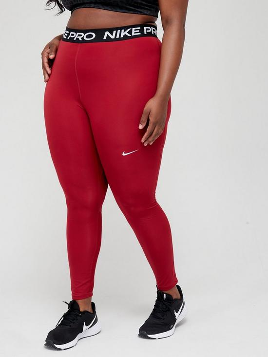 front image of nike-pronbsptraining-365-leggings-curvenbsp--red