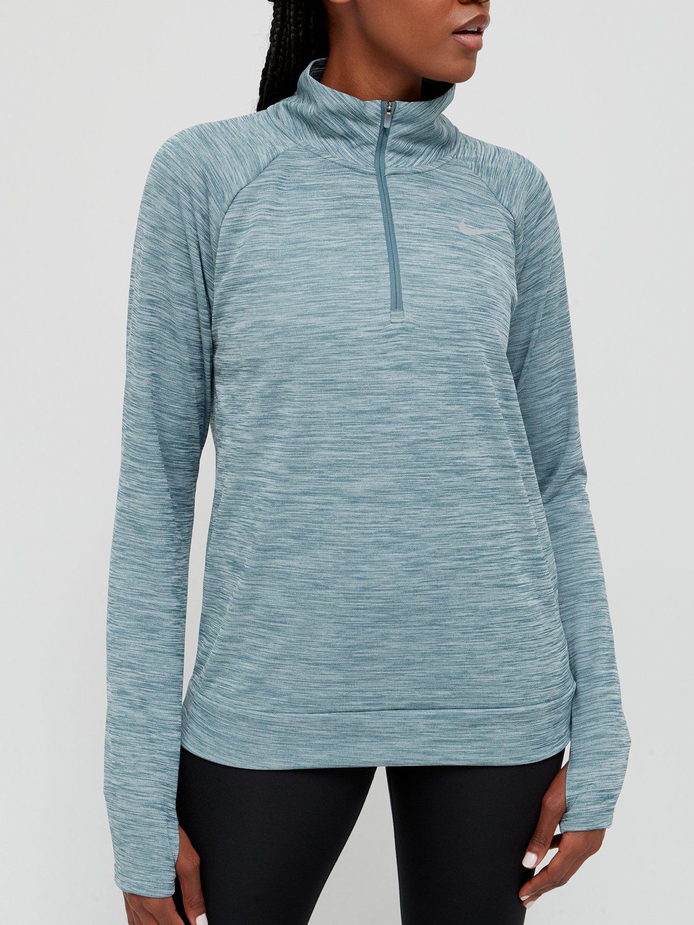 nike pacer half zip blue