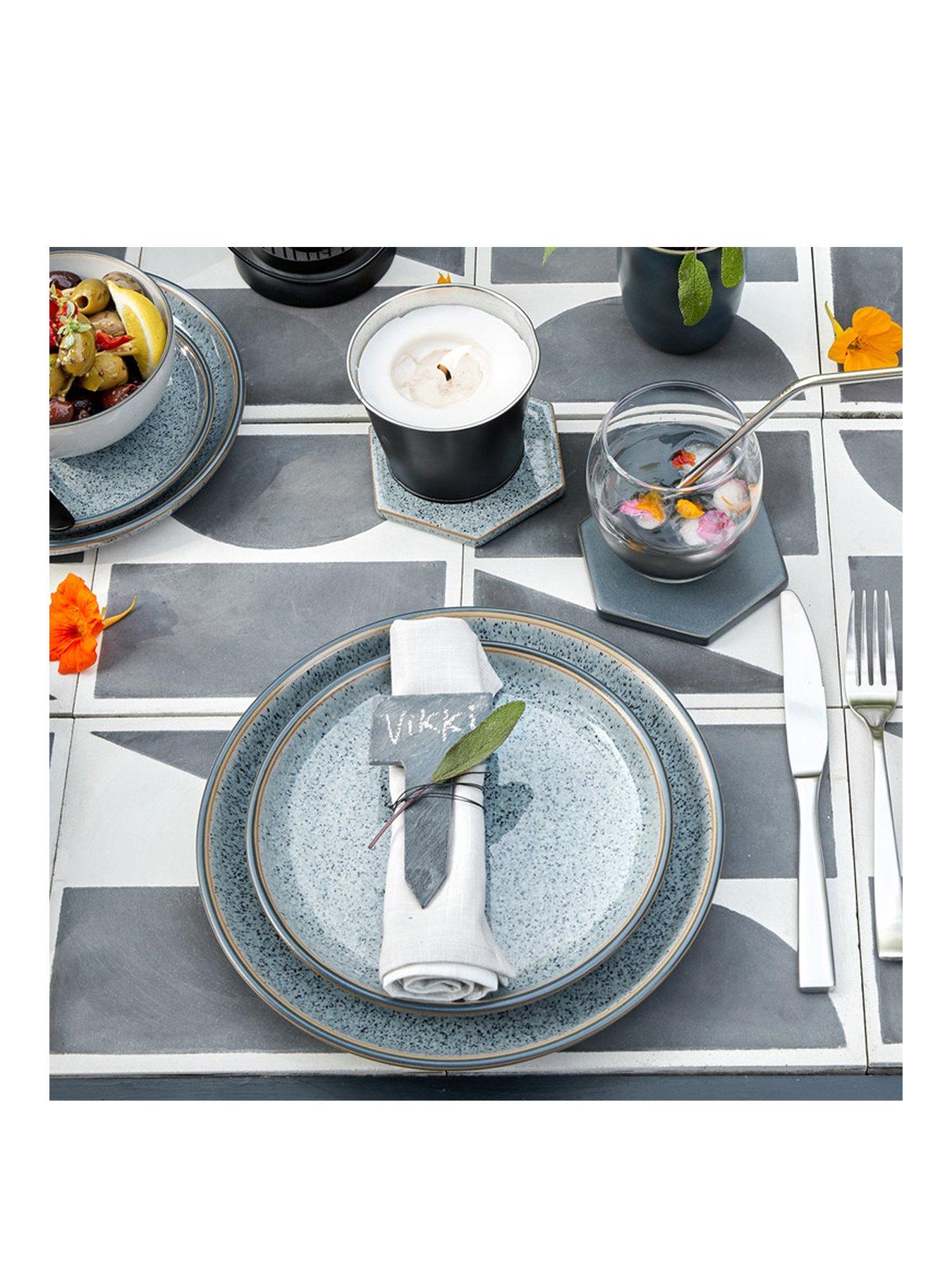 Product photograph of Denby Studio Grey 4-piece Coupe Dinner Plate Set from very.co.uk