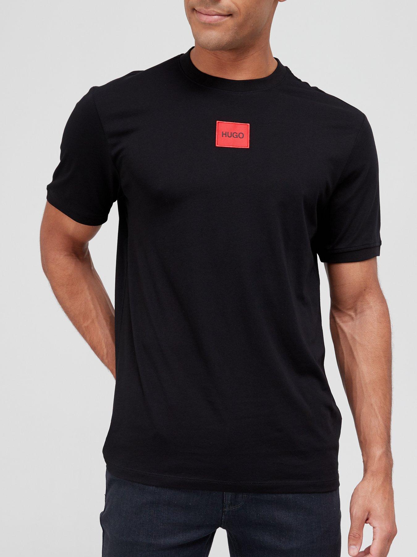 Diragolino Red Patch Logo T Shirt Black