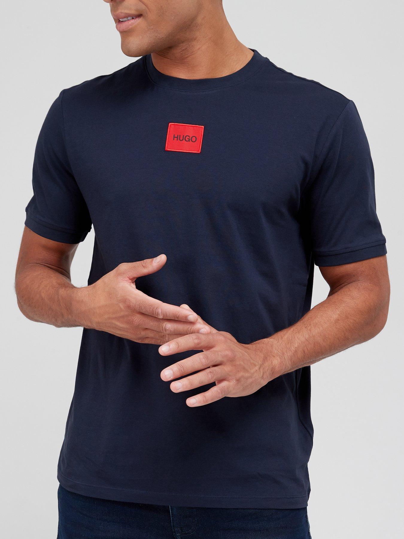 Diragolino Red Patch Logo T Shirt Dark Blue