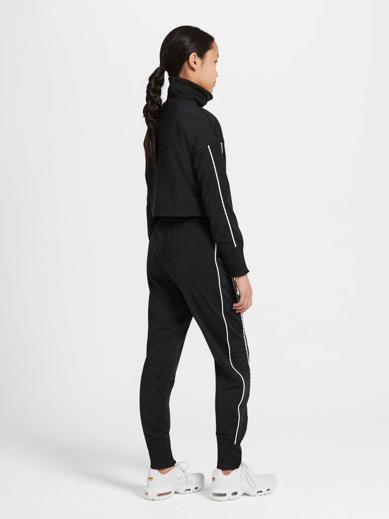 Nike Girls Nsw Hw Tracksuit Set - Black/White | very.co.uk