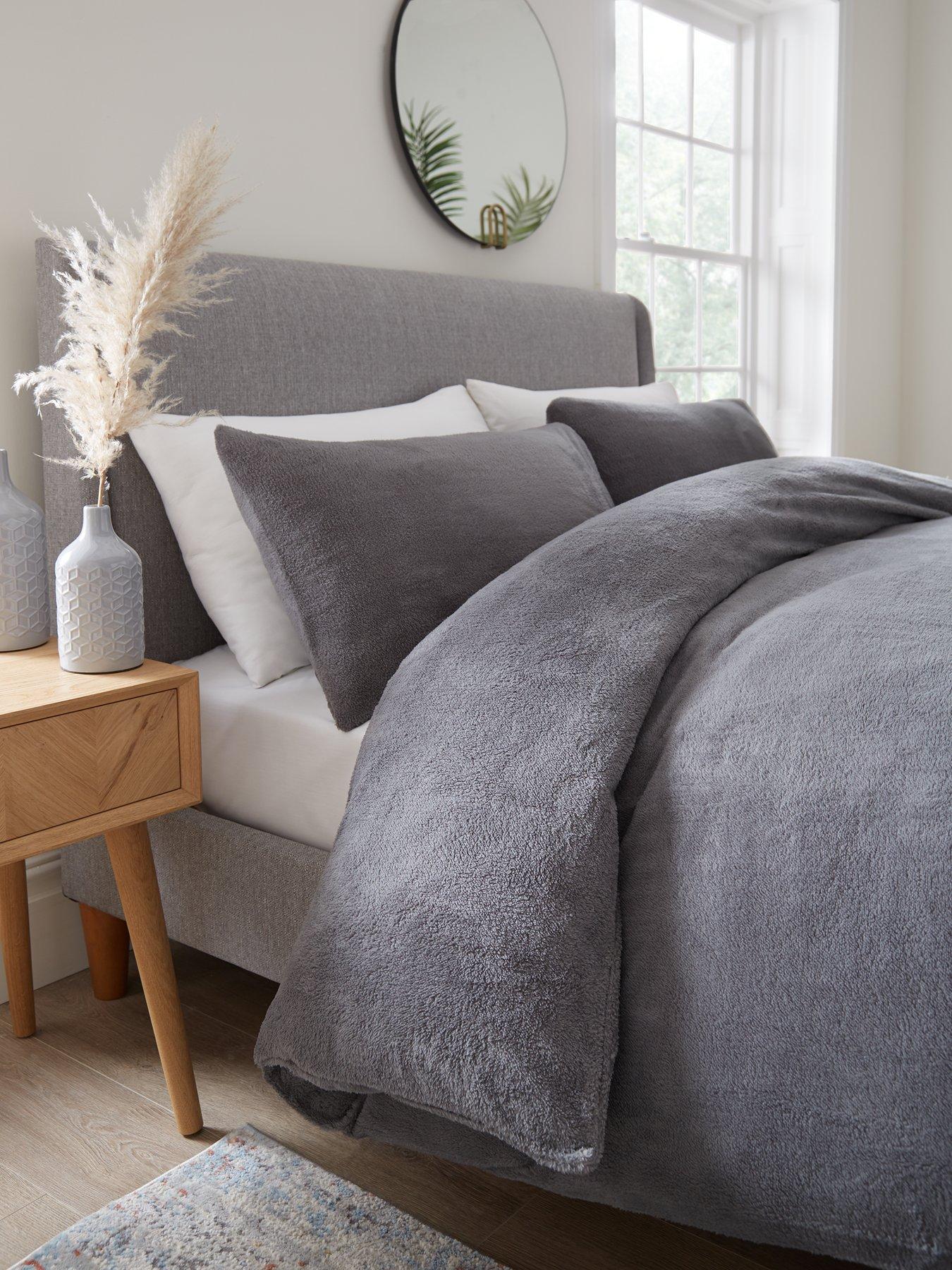 Grey fleece best sale duvet cover