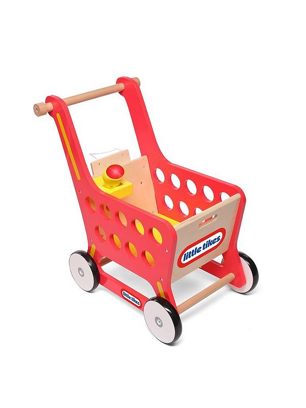 Image 2 of 5 of Little Tikes Wooden Shopping Trolley