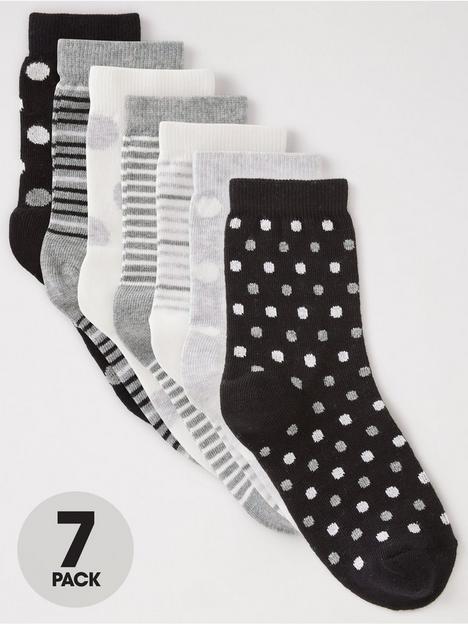 mini-v-by-very-girls-7-pack-mono-stripe-and-spot-socks-multi