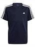  image of adidas-junior-boys-3-stripes-t-shirt-navywhite