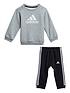  image of adidas-sportswear-infants-unisex-badge-of-sport-crew-amp-jog-pant-set-greyblack