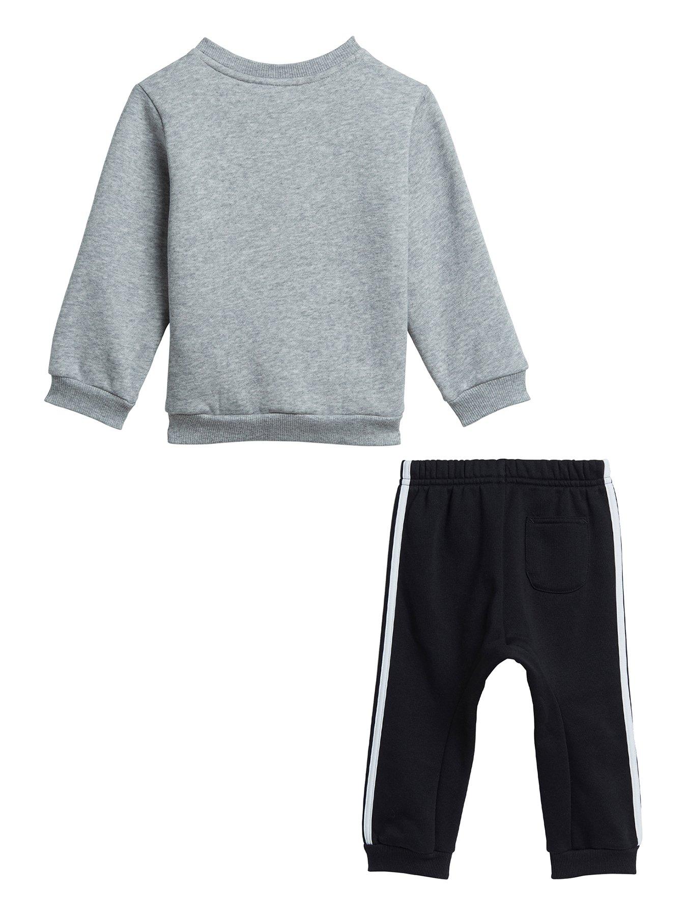 Image 2 of 3 of adidas Sportswear Infants Unisex Badge Of Sport Crew &amp; Jog Pant Set - Grey/Black