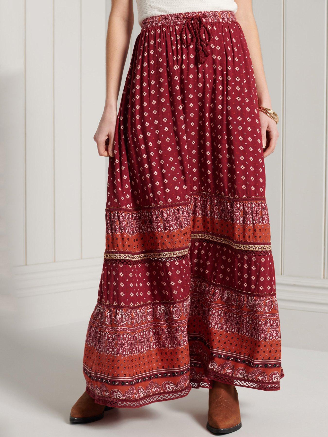rust red skirt maxi