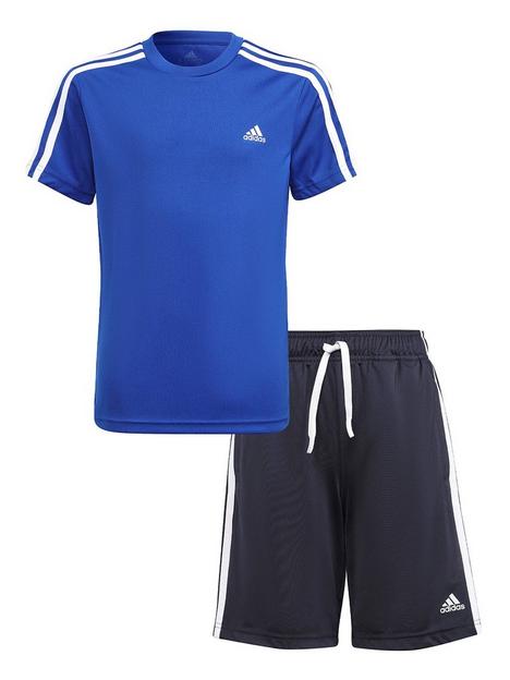 adidas-junior-boys-3stripesnbspt-shirt-set-bluewhite