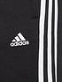  image of adidas-junior-girls-3-stripes-fleece-cuffed-pants-blackwhite