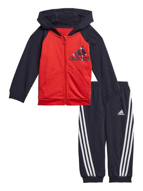 adidas-infant-unisex-badge-of-sport-full-zip-hood-amp-jog-pant-set-redblack