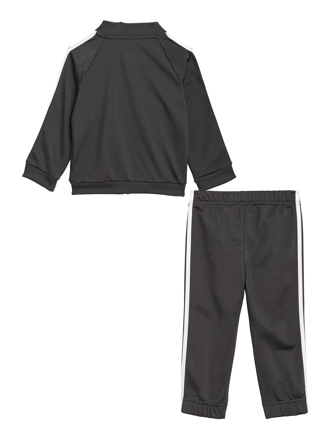Baby Clothes Infant Unisex 3-Stripes Tricot Tracksuit - Black/White