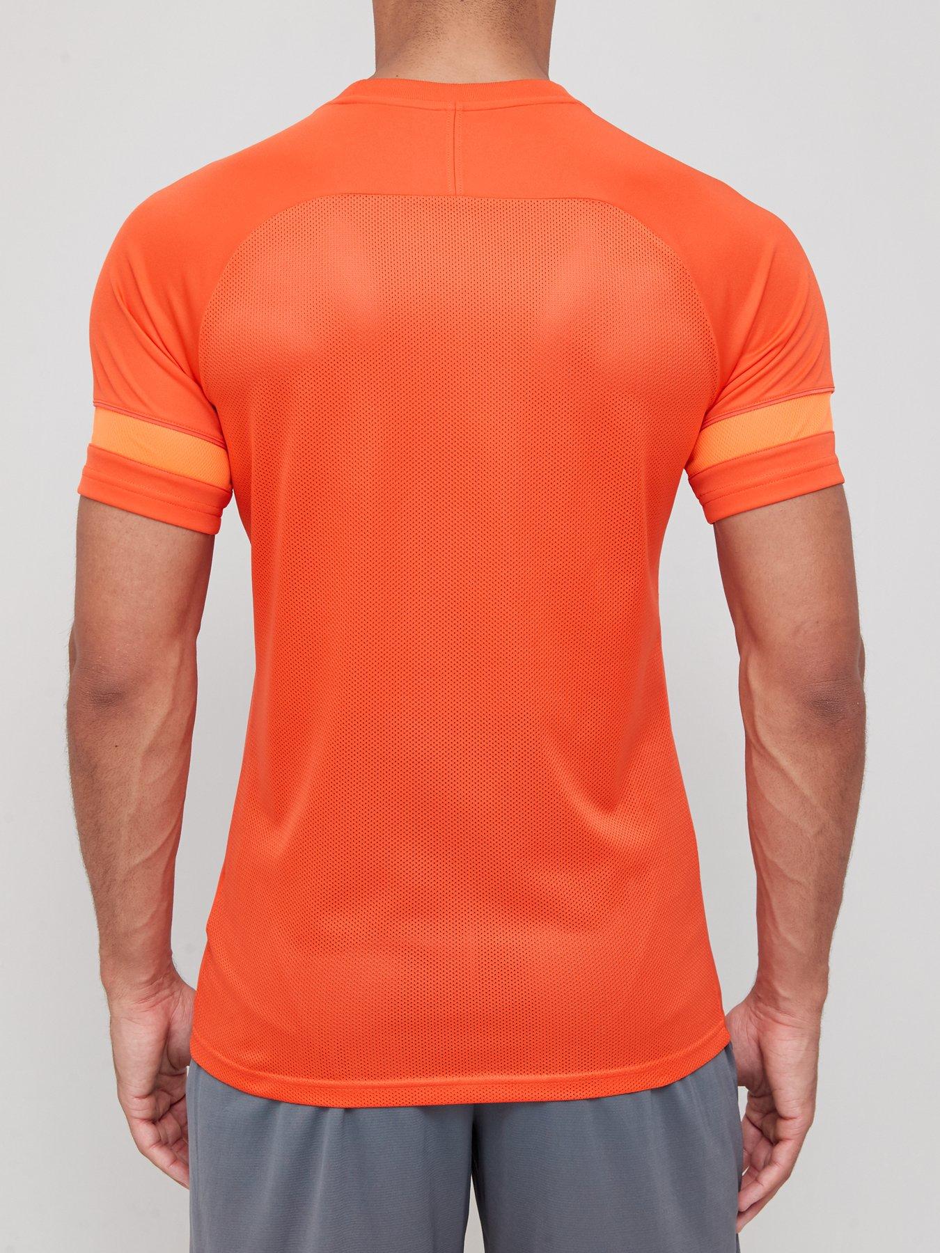 Nike Men's DriFIT Academy 21 Short Sleeve Tshirt Orange very.co.uk