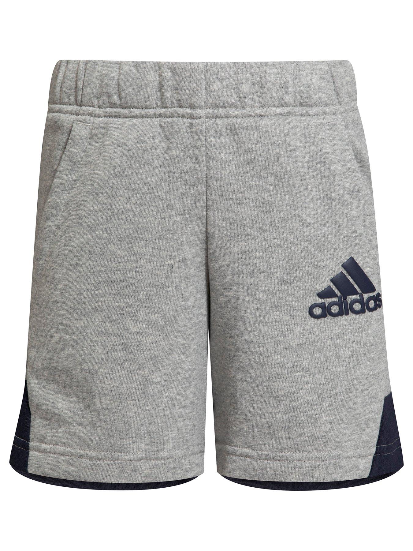 adidas Junior Boys Badge Of Sport Shorts - Grey/Navy | very.co.uk