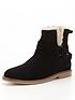  image of v-by-very-real-suede-ankle-boot-with-faux-fur-lining-black