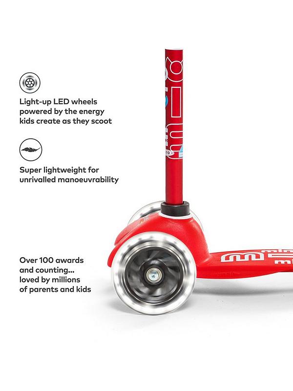 Image 2 of 5 of Micro Scooter Mini Deluxe LED Scooter -&nbsp;Red