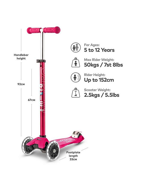 Image 2 of 6 of Micro Scooter Maxi Deluxe LED Pink
