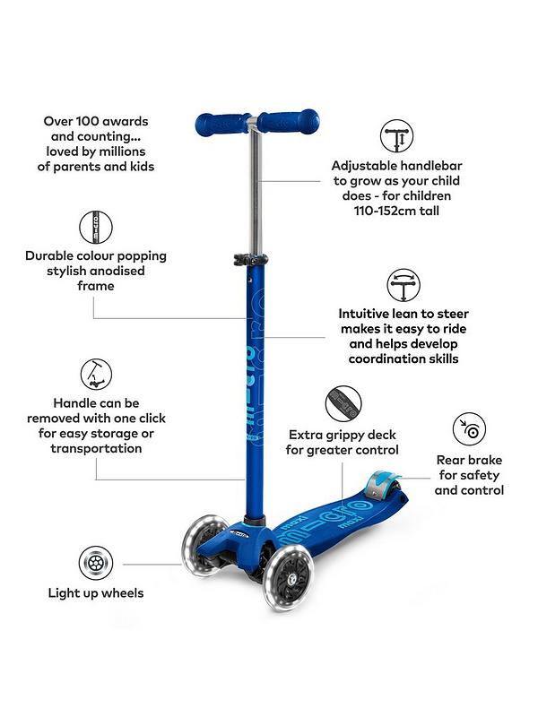 Image 3 of 6 of Micro Scooter Maxi Deluxe LED -&nbsp;Navy