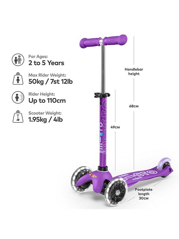Image 2 of 5 of Micro Scooter Mini Deluxe LED Scooter -&nbsp;Purple