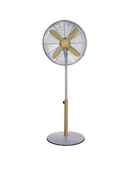 Product photograph of Russell Hobbs 16-inch Pedestal Fan - Grey from very.co.uk