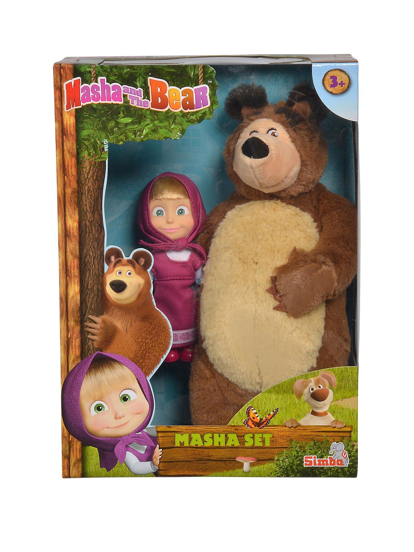 Masha & The Bear Masha Set Plushbear + Doll, Small | very.co.uk