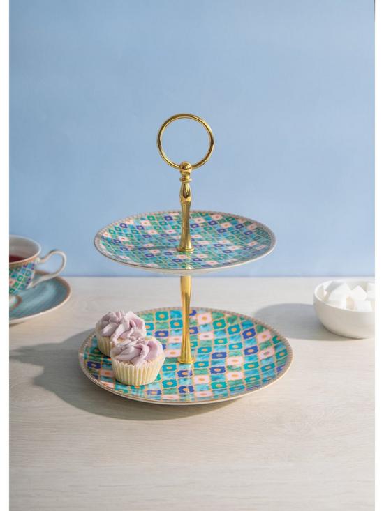 Maxwell & Williams Kasbah Porcelain Two-Tier Cake stand in Mint | very ...
