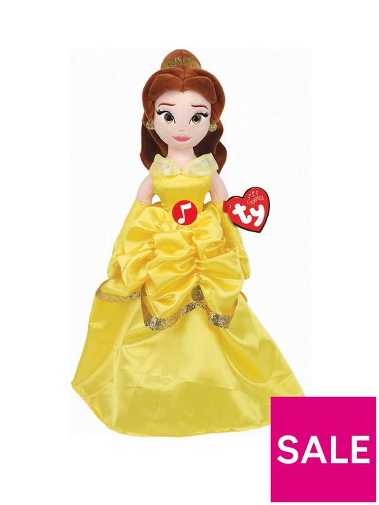 front image of ty-disney-princess-belle-plush-doll-35cm-with-sound