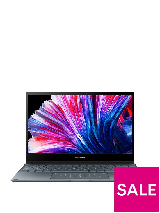 front image of asus-zenbook-flip-13nbspux363ea-hp242t-laptop-133in-fhd-olednbspintel-core-i5-1135g7nbsp8gb-ramnbsp512gb-ssdnbspiris-xe-graphics-grey