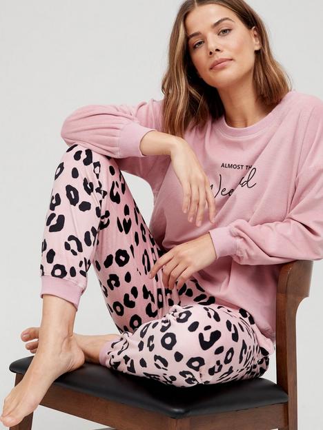 v-by-very-almost-the-weekend-soft-touch-animal-lounge-set-pinknbsp