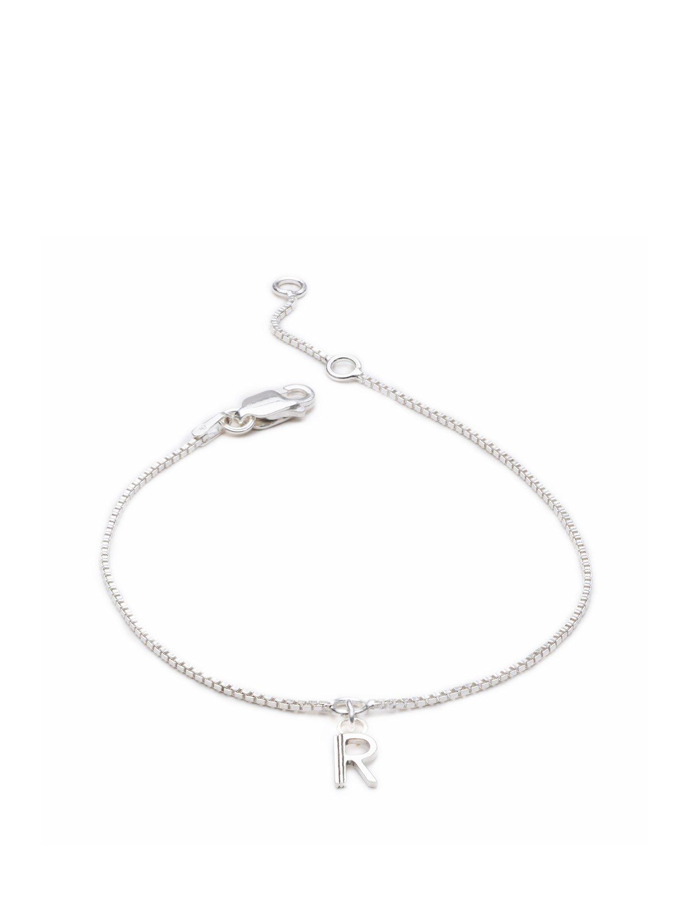 undefined Mini Initial Charm Chain Bracelet - Silver
