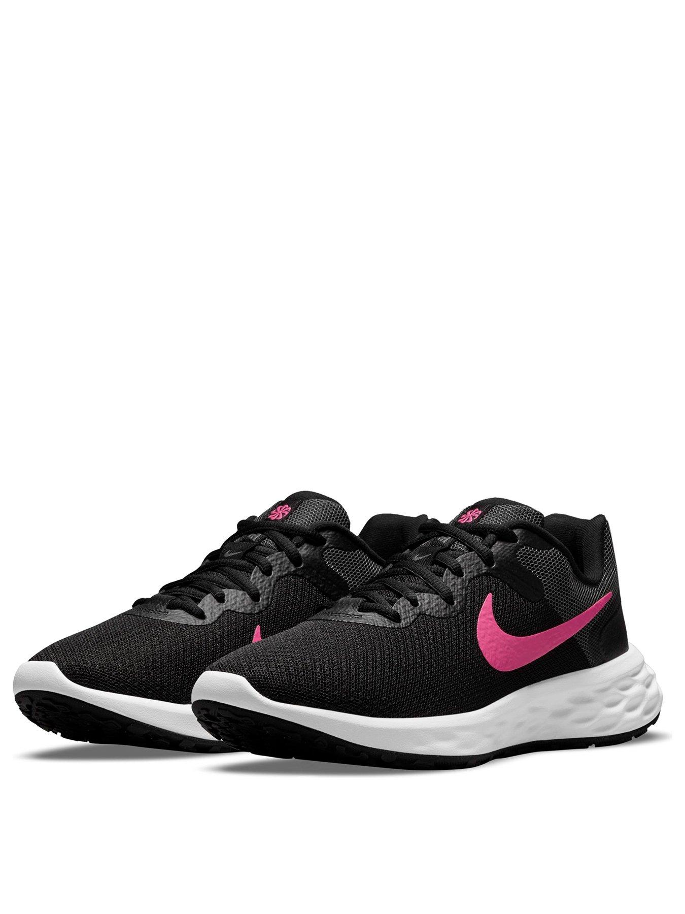 White pink best sale and black nikes