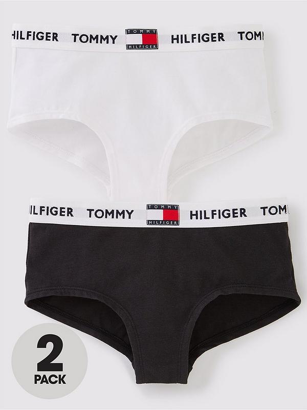 Tommy Hilfiger Girls 2 Pack Shorts - White/Black