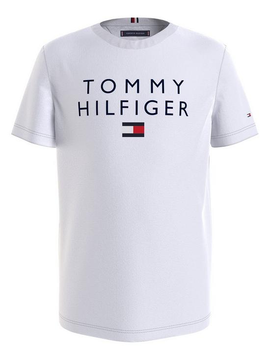 Tommy Hilfiger Boys Logo Short Sleeve T-shirt - White | very.co.uk