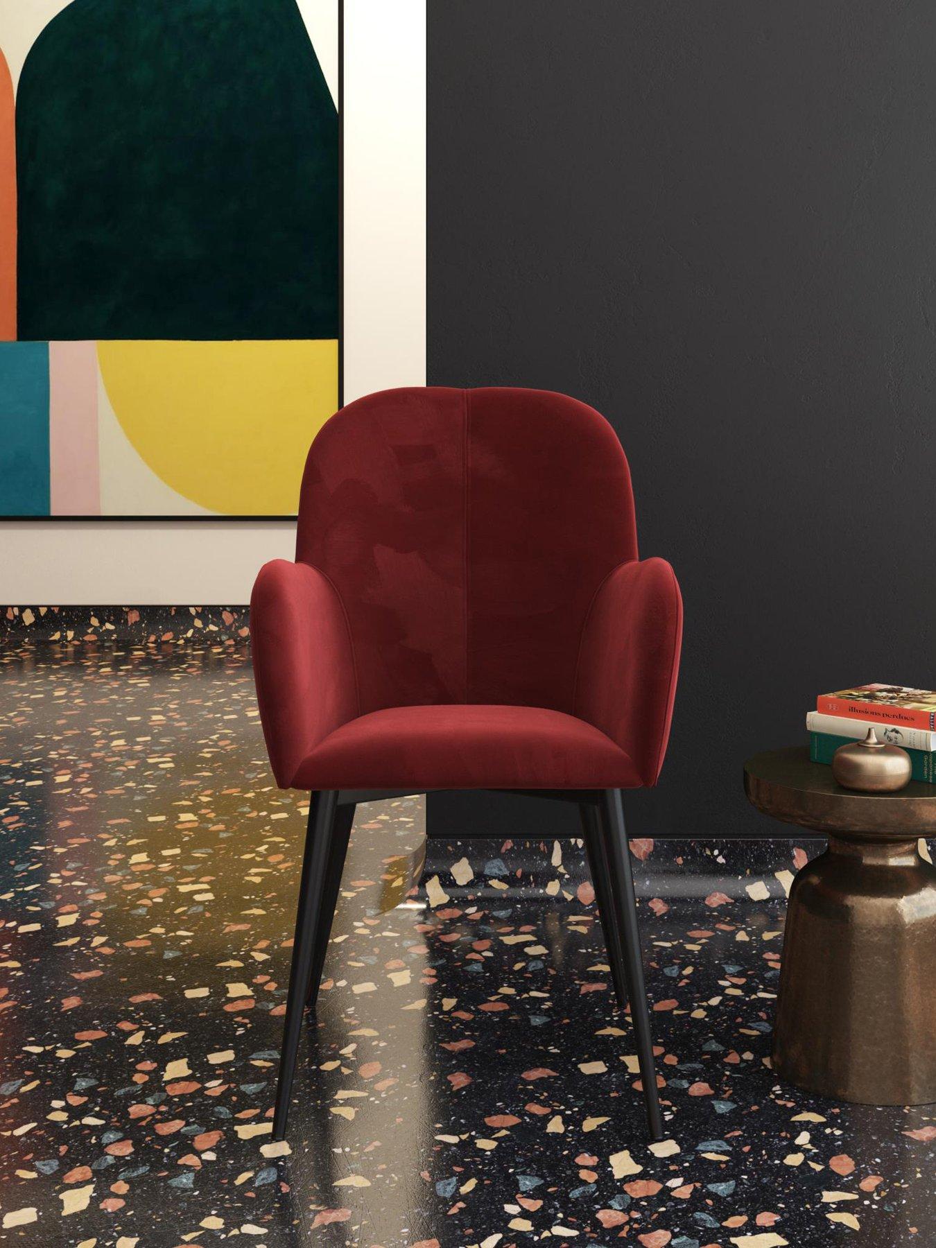 undefined Fitz Accent Velvet Chair - Burgundy