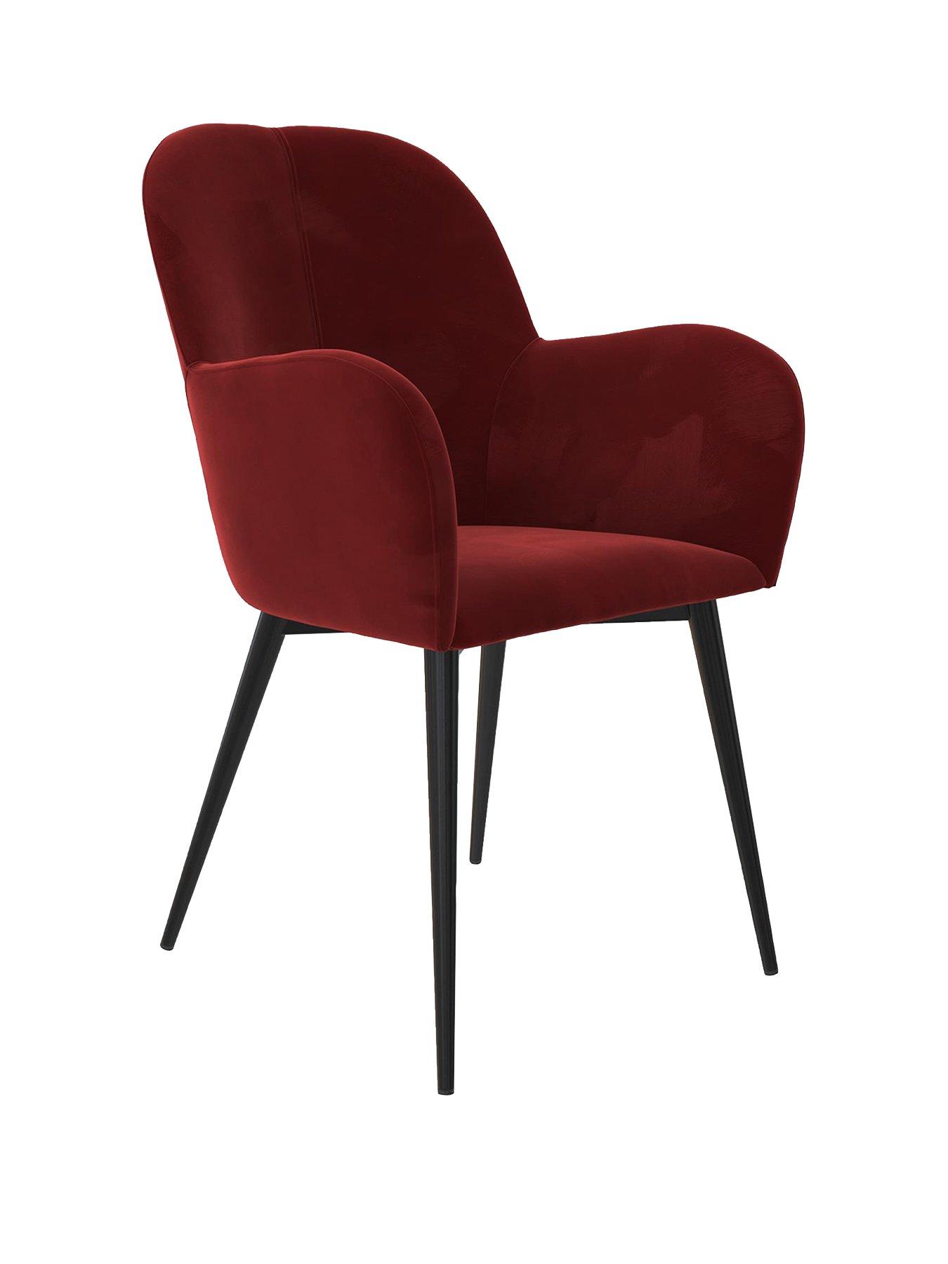 Maroon velvet outlet chair