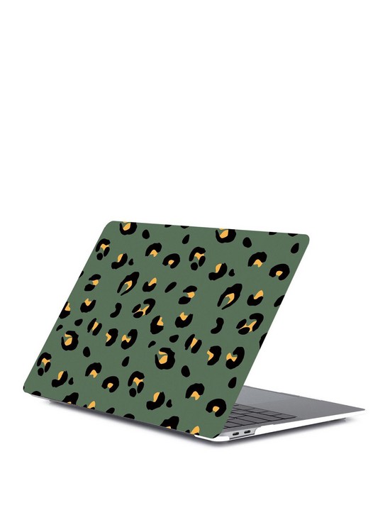 front image of coconut-lane-macbook-air-retina-13-case-khaki-leopard