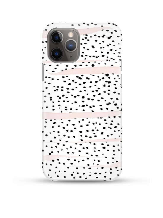 front image of coconut-lane-iphone-12-12-pro-case-pink-dalmation