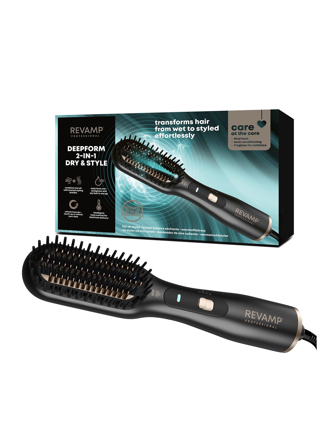 Curling brush outlet with retractable bristles