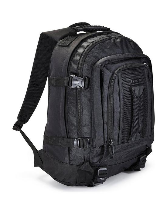 front image of rock-luggage-rock-grab-handle-backpack-black