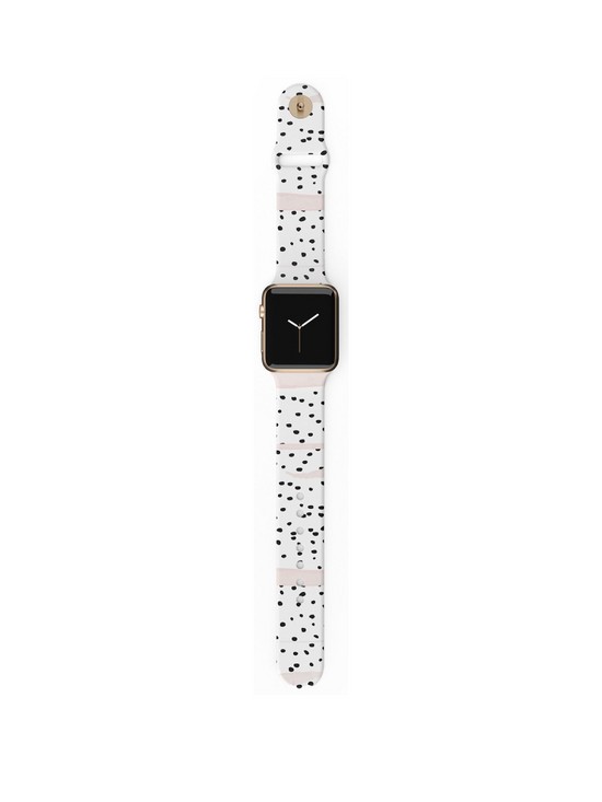 front image of coconut-lane-apple-watch-strap-dalmation-3840mm